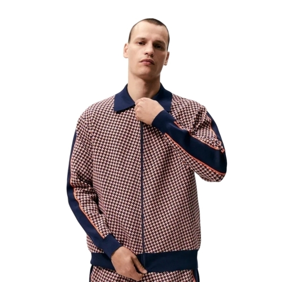 Zara | Men's Geometric or Jacquard Cardigan Sweater Jacket (Size XL) - Picture 1 of 15